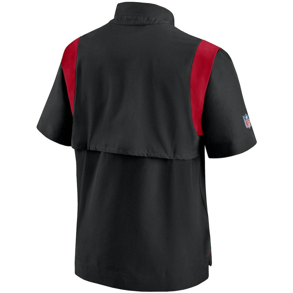 Atlanta Falcons Sideline Coaches Short Sleeve Quarter-Zip Jacket - Black | Nike outlet