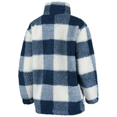 Washington Capitals G-III 4Her by Carl Banks Women's Plaid Sherpa Quarter-Zip Jacket Navy/White