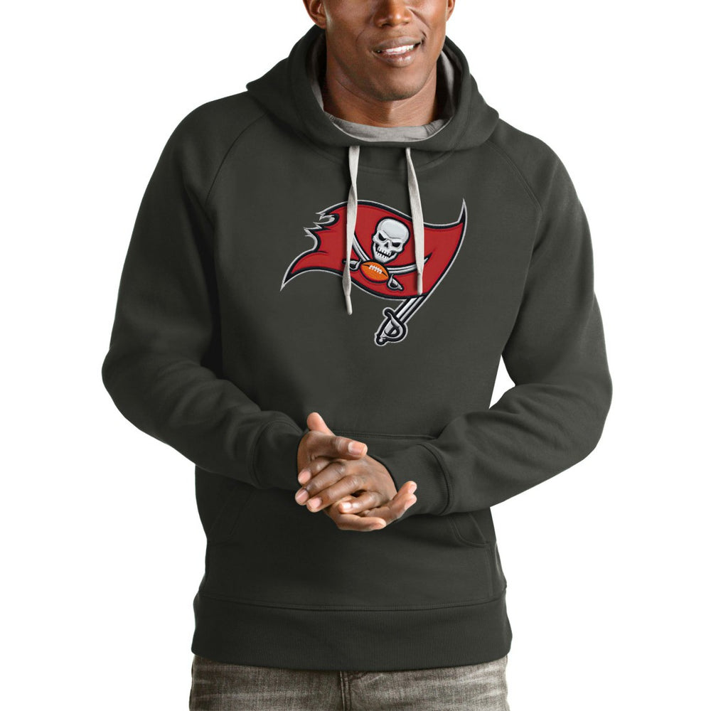 Tampa Bay Buccaneers Antigua Victory Pullover Hoodie - Charcoal on sale