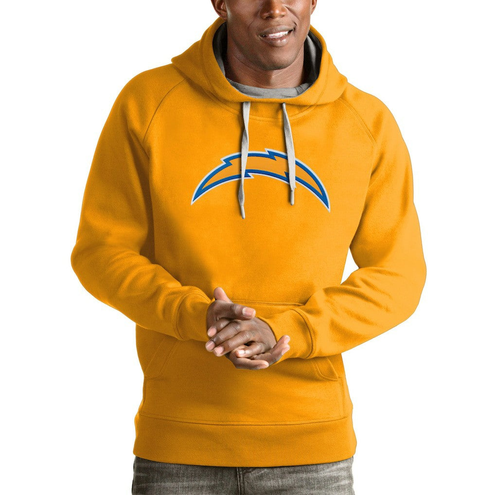 Los Angeles Chargers Antigua Victory Pullover Hoodie - Gold cheap