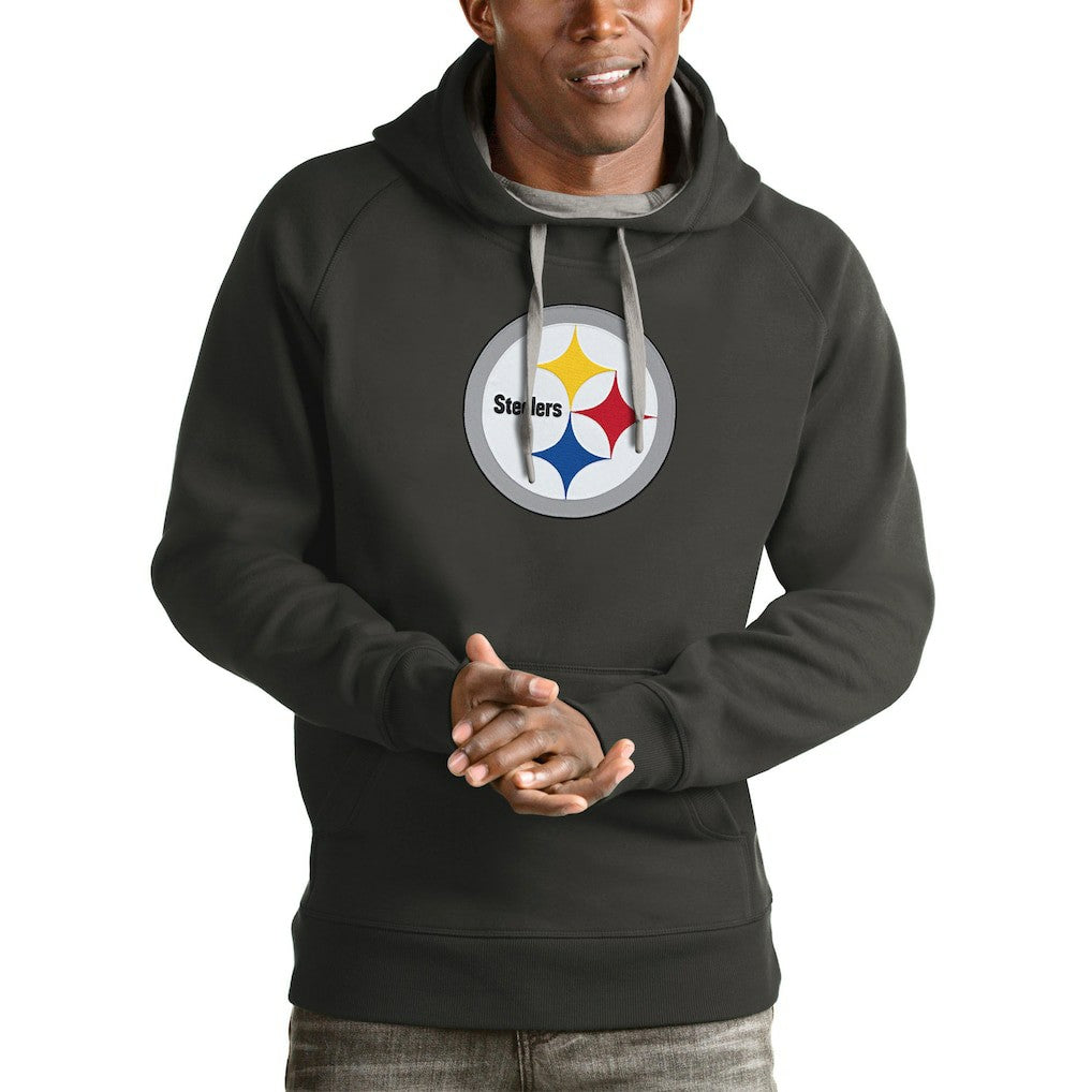 Pittsburgh Steelers Antigua Victory Pullover Hoodie - Charcoal sale