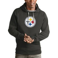Pittsburgh Steelers Antigua Victory Pullover Hoodie - Charcoal sale