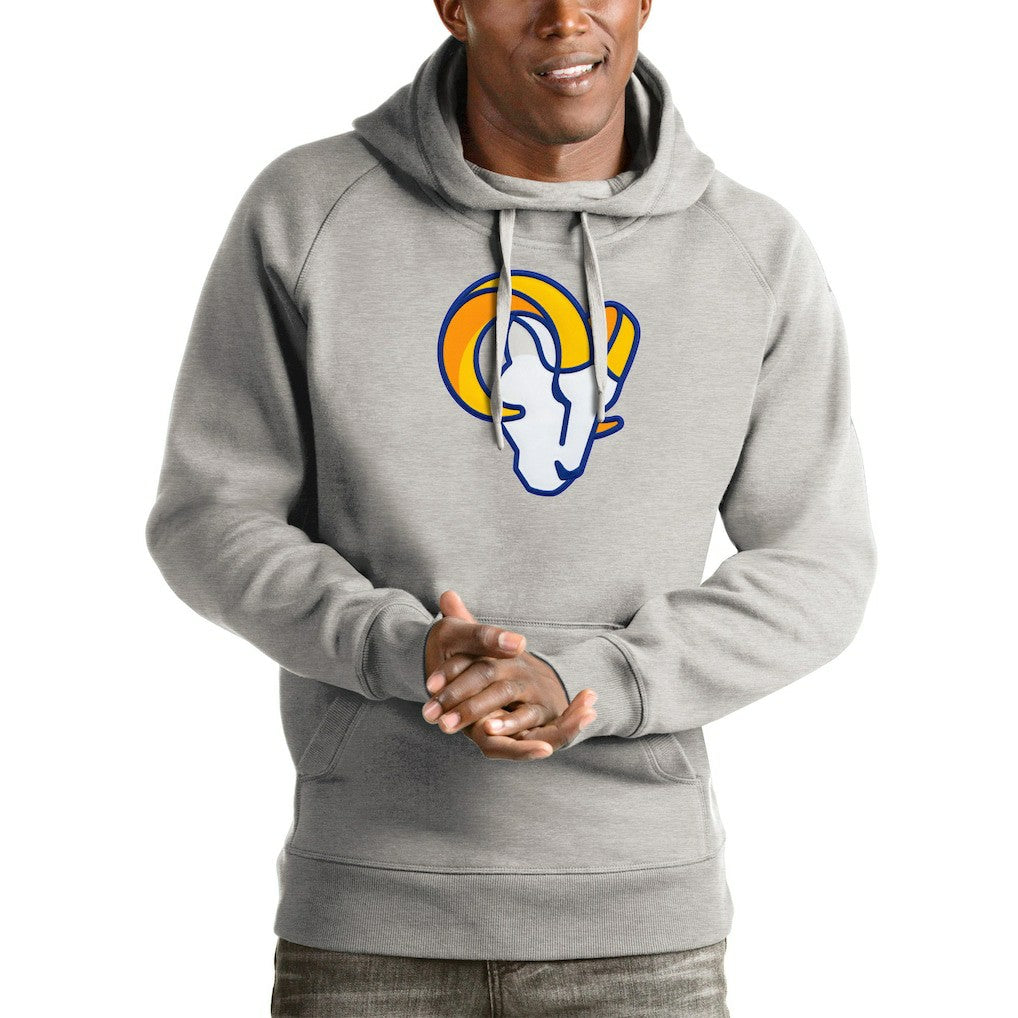 Los Angeles Rams Antigua Victory Team Pullover Hoodie - Heather Gray cheap
