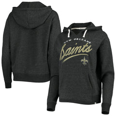 New Orleans Saints '47 Women's Cross Script Emerson Hoodie - Heather Charcoal sale