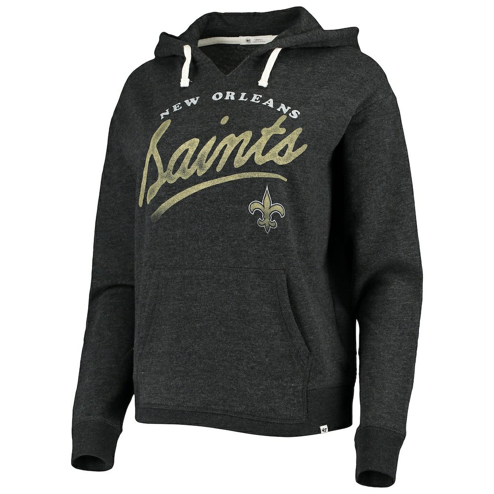 New Orleans Saints '47 Women's Cross Script Emerson Hoodie - Heather Charcoal sale