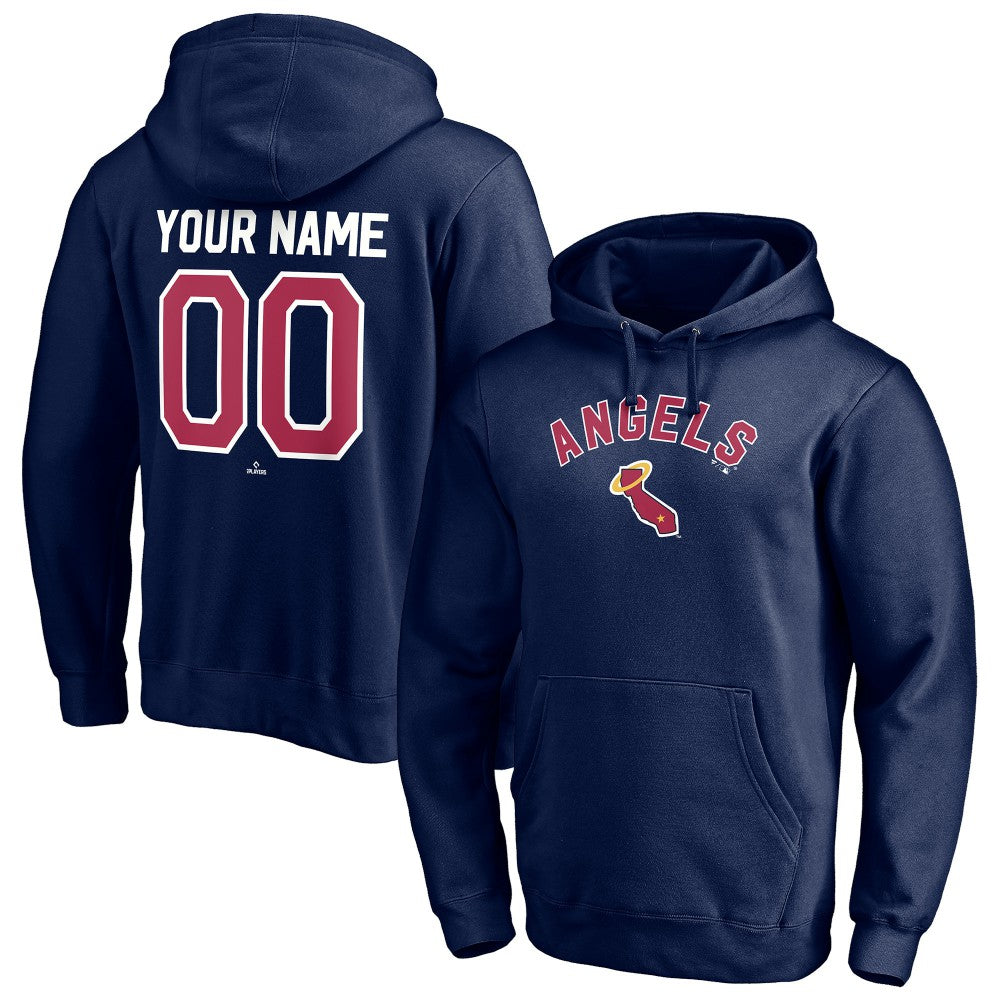Los Angeles Angels Cooperstown Winning Streak Personalized Name & Number Pullover Hoodie - Navy