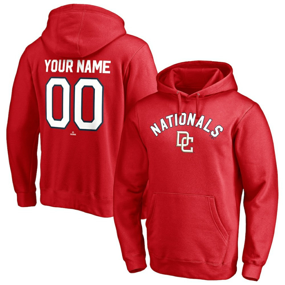 Washington Nationals Cooperstown Winning Streak Personalized Name & Number Pullover Hoodie - Red