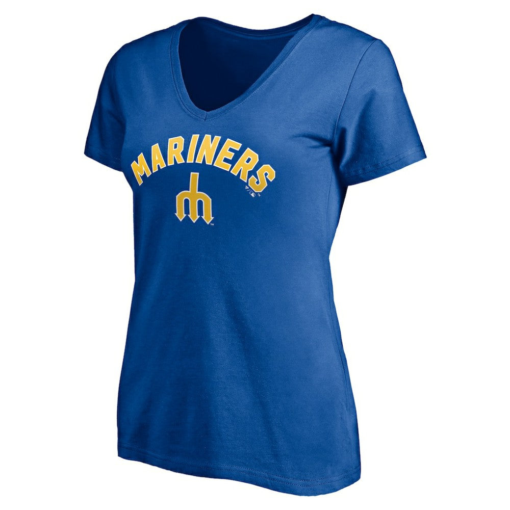 Seattle Mariners Women's Cooperstown Winning Streak Personalized Name & Number V-Neck T-Shirt - Royal