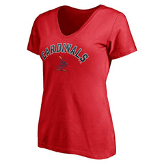 St. Louis Cardinals Women's Cooperstown Winning Streak Personalized Name & Number V-Neck T-Shirt - Red