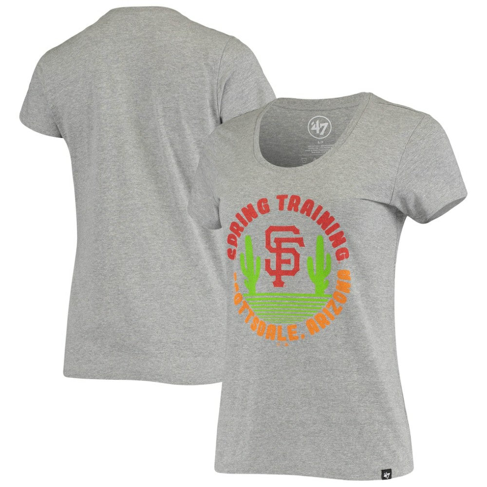 San Francisco Giants Women's Spring Training Cactus Circle Scoop Neck T-Shirt - Heathered Gray | 47 brand