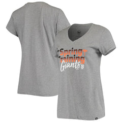 San Francisco Giants Women's Spring Training Fade V-Neck T-Shirt - Heathered Gray | 47 brand