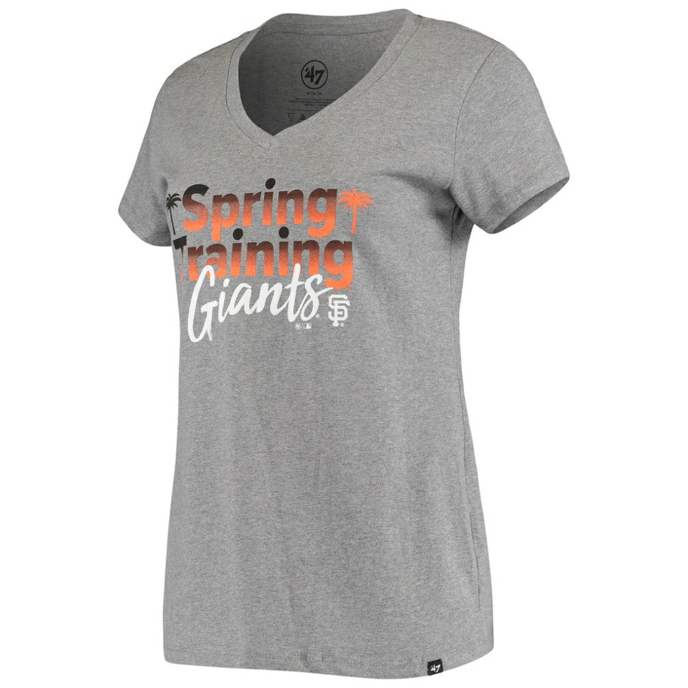 San Francisco Giants Women's Spring Training Fade V-Neck T-Shirt - Heathered Gray | 47 brand
