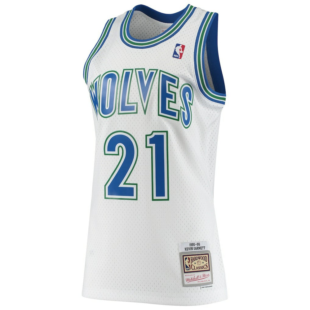 Kevin Garnett Minnesota Timberwolves 1995/96 Hardwood Classics Swingman Jersey - White | Mitchell & Ness outlet