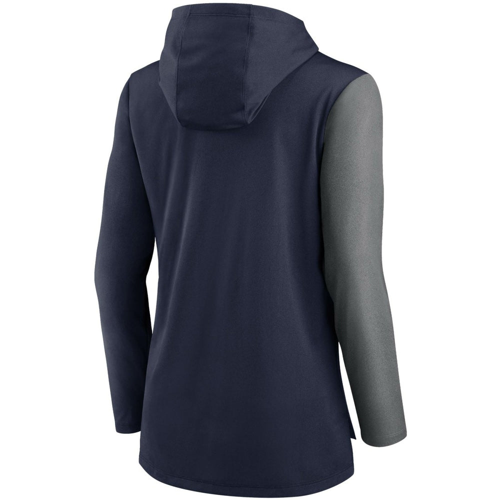 Tennessee Titans Women's Chevron Hoodie Performance Long Sleeve T-Shirt - Navy/Heathered Charcoal | Nike for sale