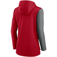 Tampa Bay Buccaneers Women's Chevron Hoodie Performance Long Sleeve T-Shirt - Red/Heathered Charcoal | Nike outlet