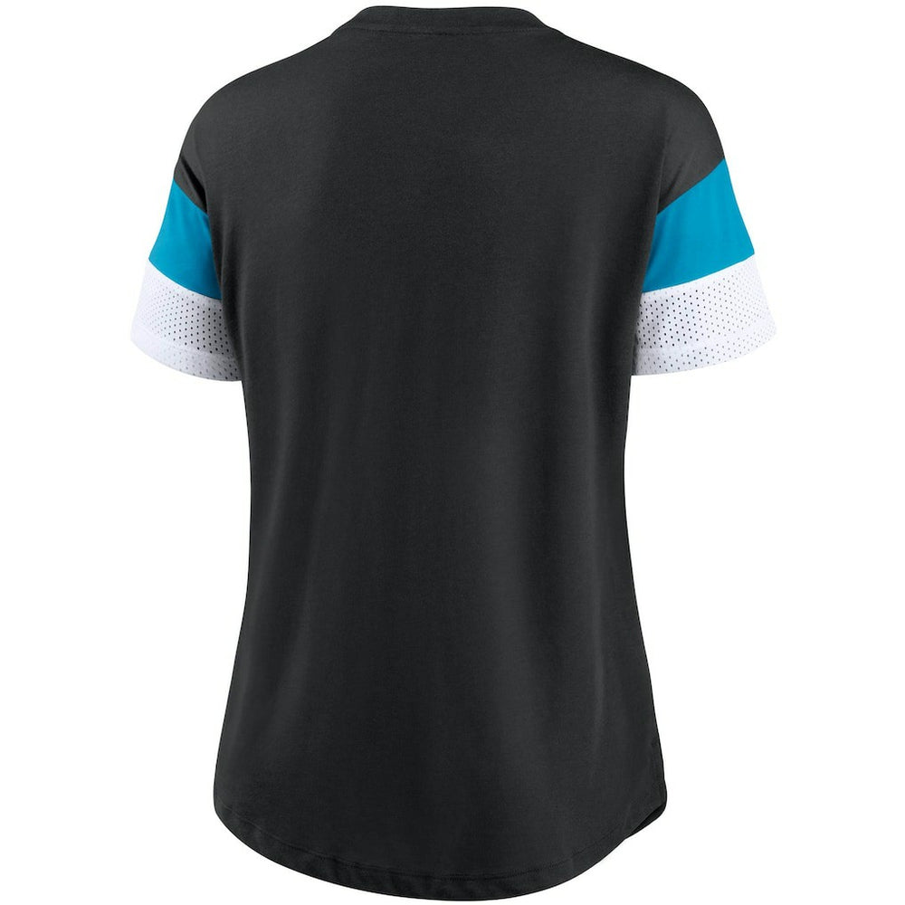 Carolina Panthers Women's Team Logo Fashion Performance Tri-Blend V-Neck T-Shirt - Black | Nike on sale