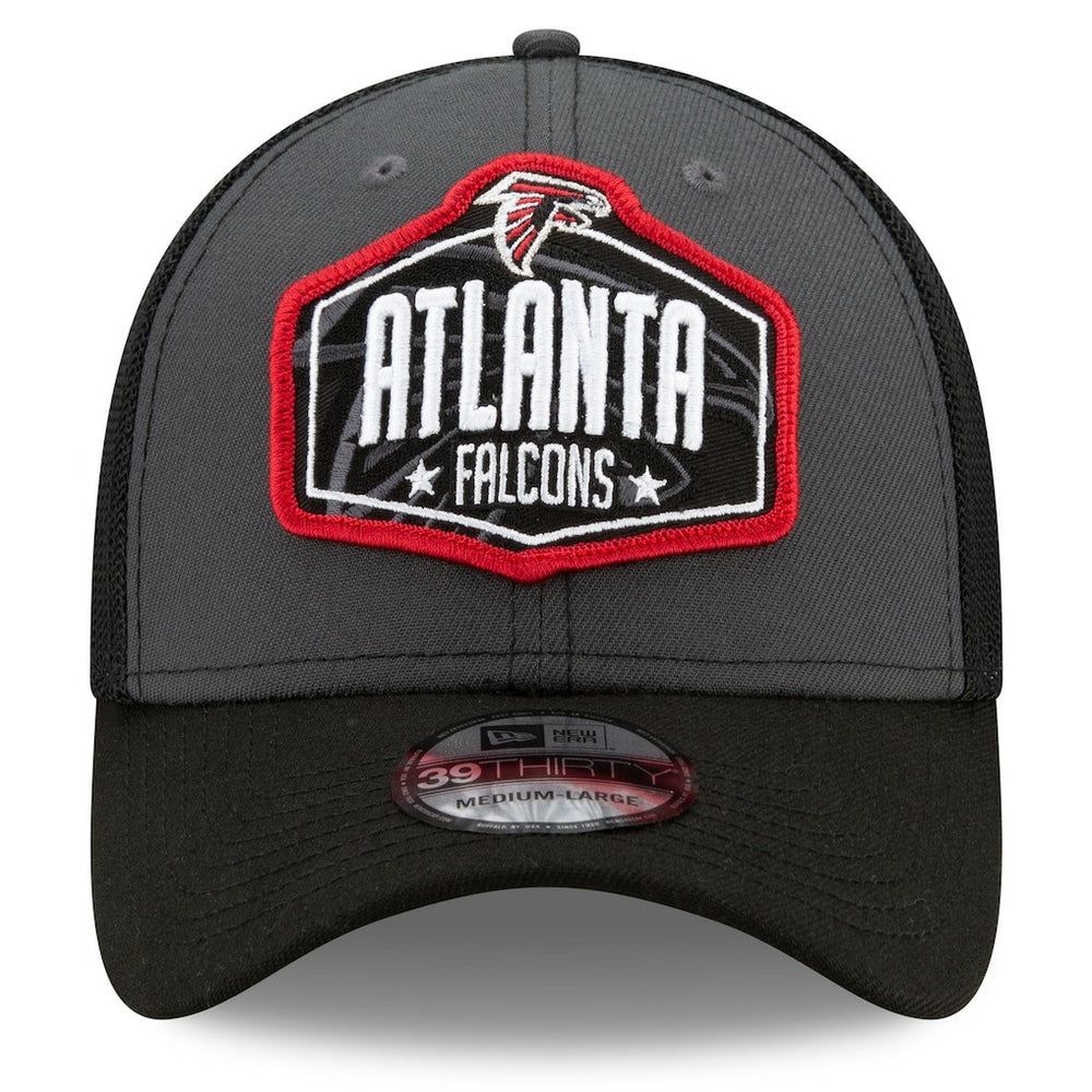 Atlanta Falcons New Era 2021 NFL Draft Trucker 39THIRTY Flex Hat - Graphite/Black cheap
