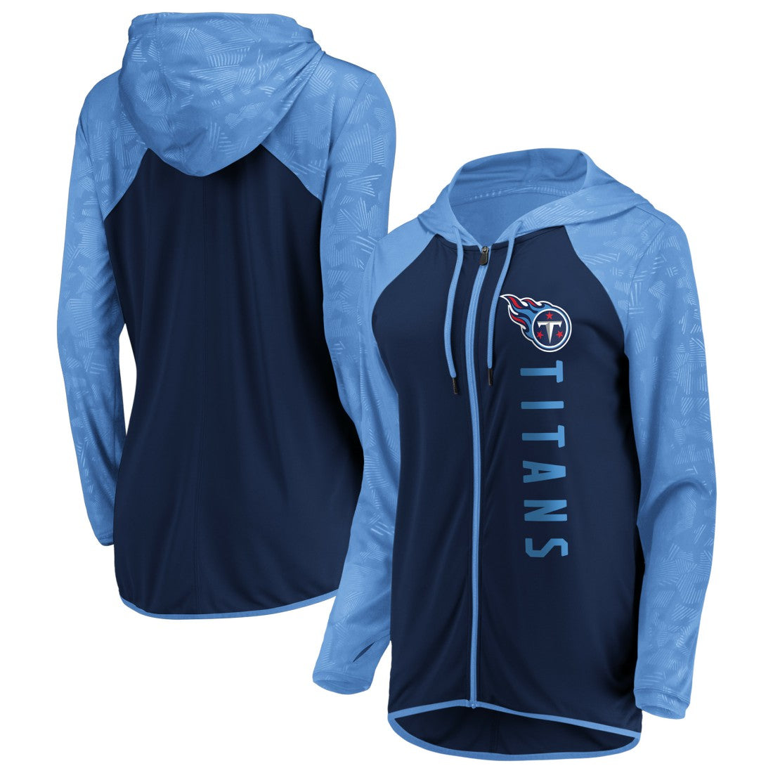 Tennessee Titans Women's Forever Fan Full-Zip Hoodie - Navy/Light Blue on sale
