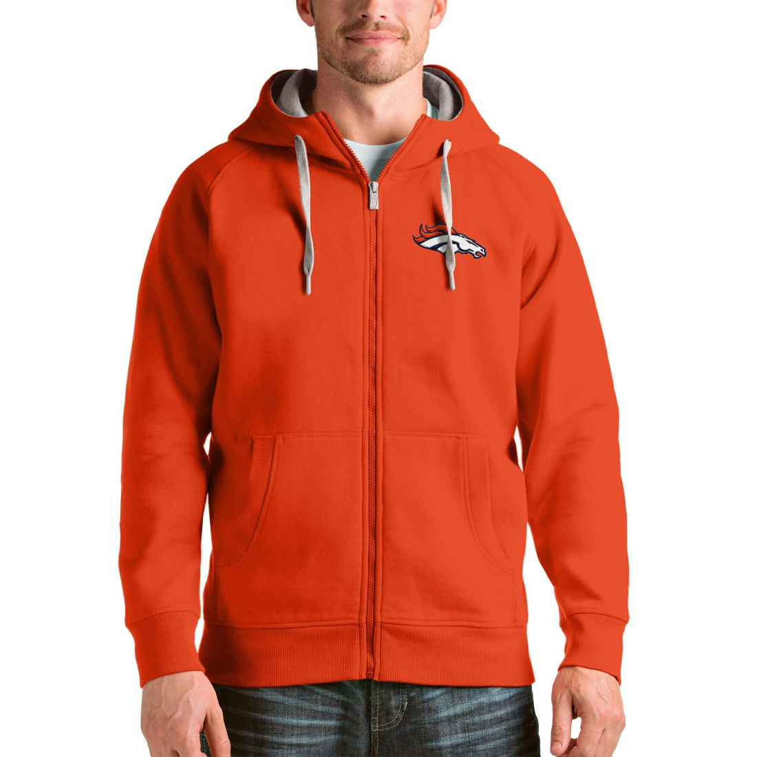 Denver Broncos Antigua Victory Full-Zip Hoodie - Orange outlet
