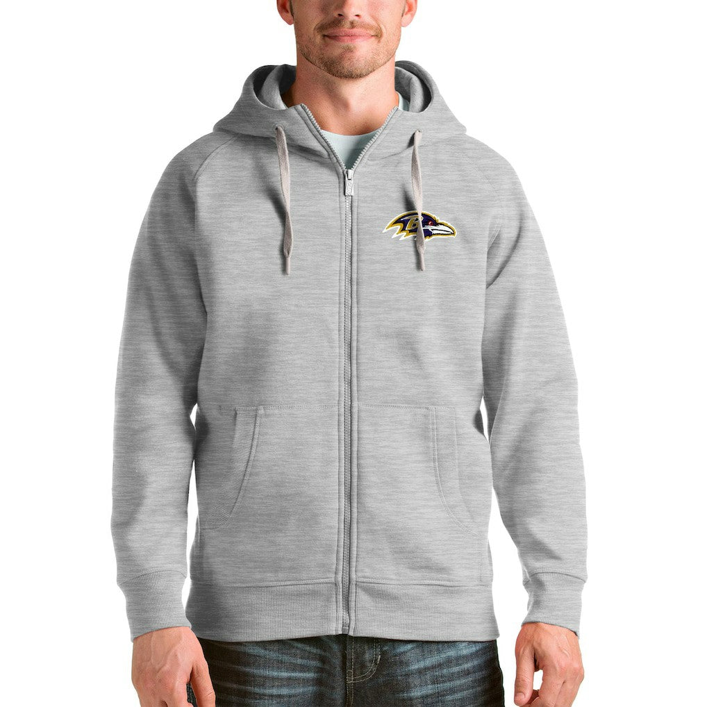 Baltimore Ravens Antigua Victory Full-Zip Hoodie - Heather Gray discount