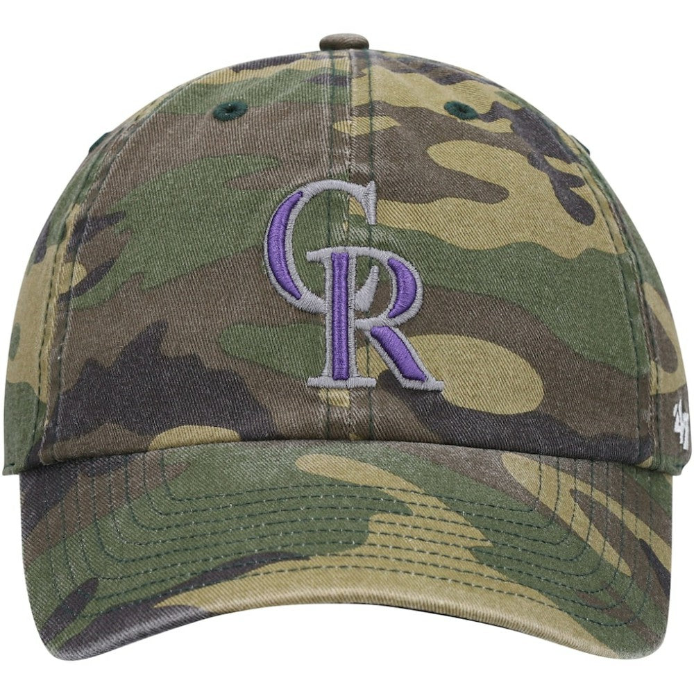Colorado Rockies Team Clean Up Adjustable Hat - Camo | 47 brand