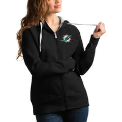 Miami Dolphins Antigua Women's Victory Full-Zip Hoodie - Black discount