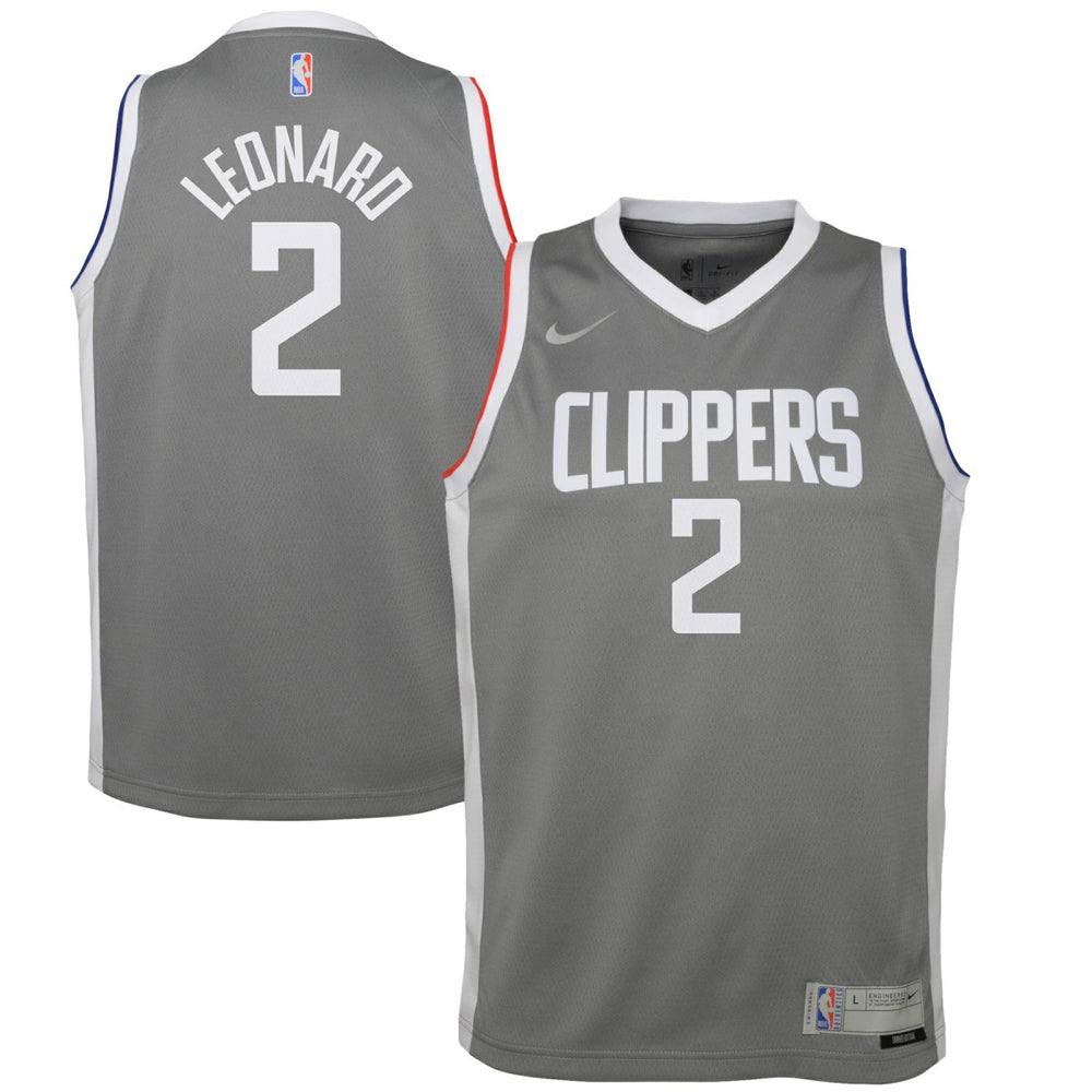 Kawhi Leonard LA Clippers Youth 2020/21 Swingman Player Jersey Gray - Earned Edition | Nike outlet