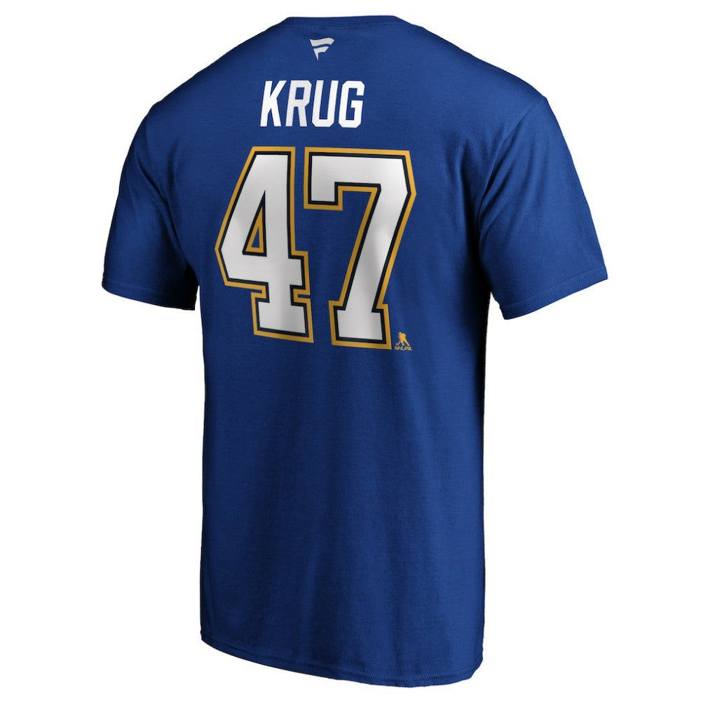 Torey Krug St. Louis Blues Fanatics Authentic Stack Name & Number T-Shirt Blue