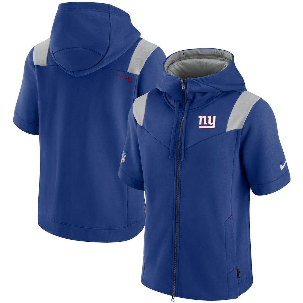 New York Giants Sideline Showout Short Sleeve Full-Zip Hoodie - Royal | Nike on sale