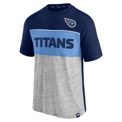 Tennessee Titans Colorblock T-Shirt - Navy/Heathered Gray for sale