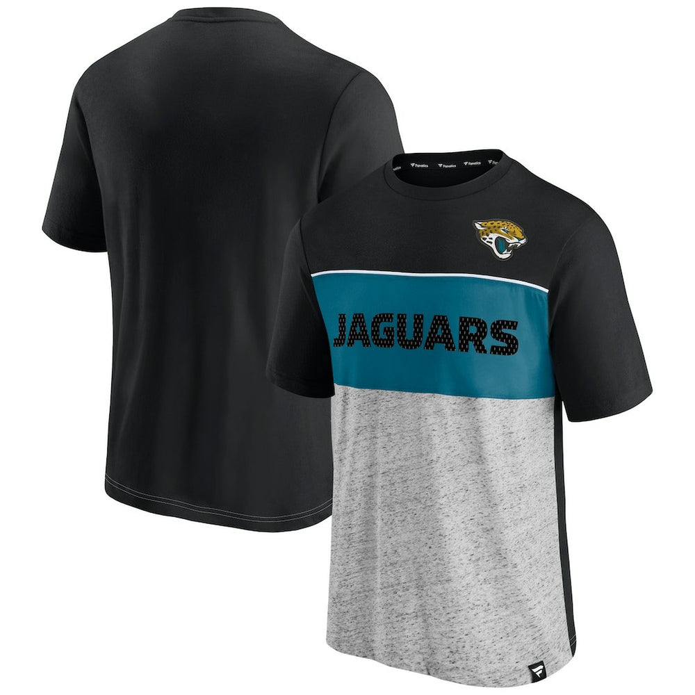 Jacksonville Jaguars Colorblock T-Shirt - Black/Heathered Gray sale