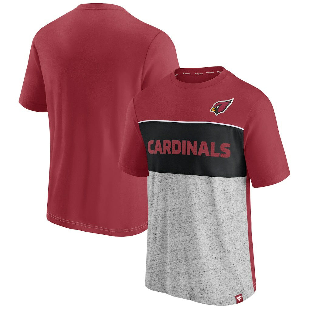 Arizona Cardinals Colorblock T-Shirt - Cardinal/Heathered Gray online
