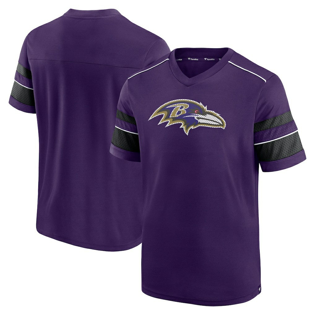 Baltimore Ravens Textured Hashmark V-Neck T-Shirt - Purple for sale