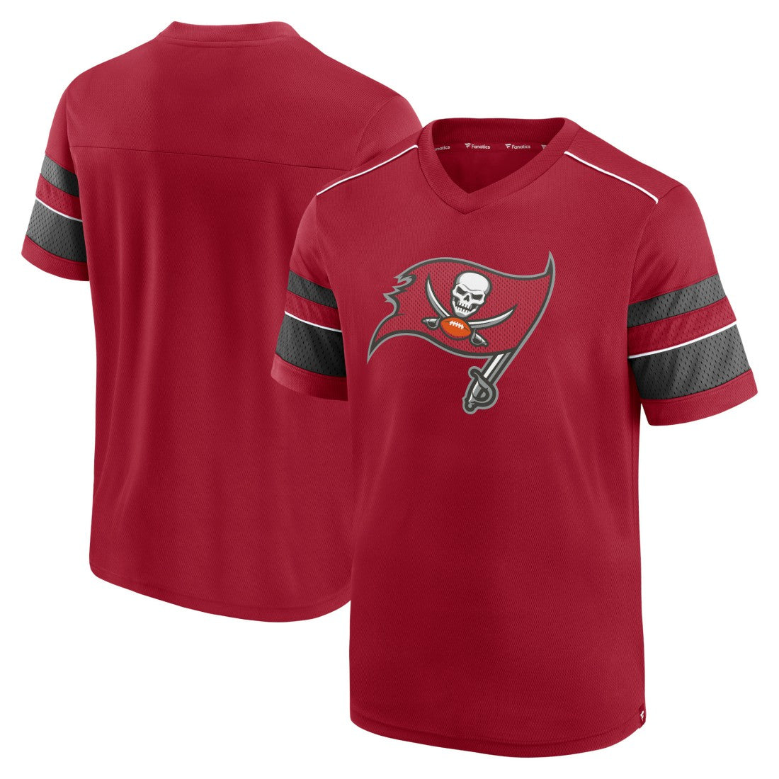 Tampa Bay Buccaneers Textured Hashmark V-Neck T-Shirt - Red on sale