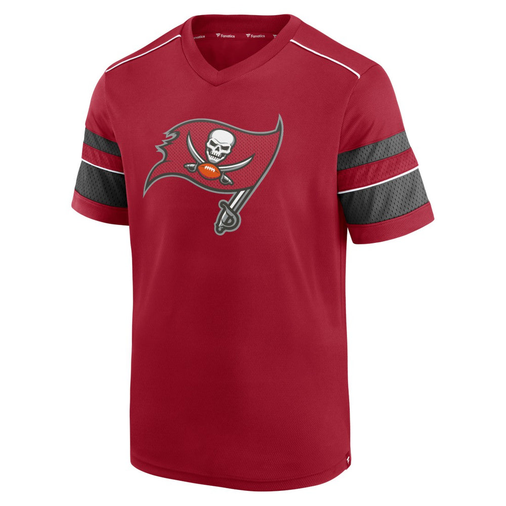 Tampa Bay Buccaneers Textured Hashmark V-Neck T-Shirt - Red on sale