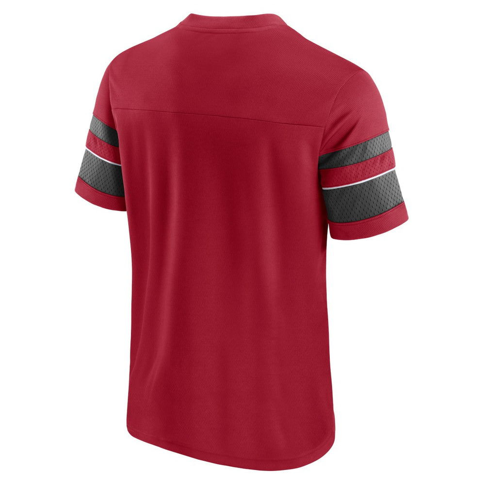 Tampa Bay Buccaneers Textured Hashmark V-Neck T-Shirt - Red on sale