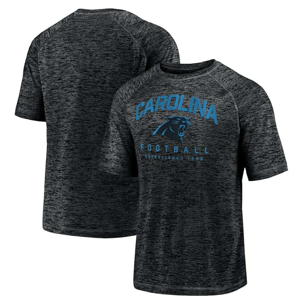 Carolina Panthers Shade Battle Ready Raglan Space-Dye T-Shirt - Black sale