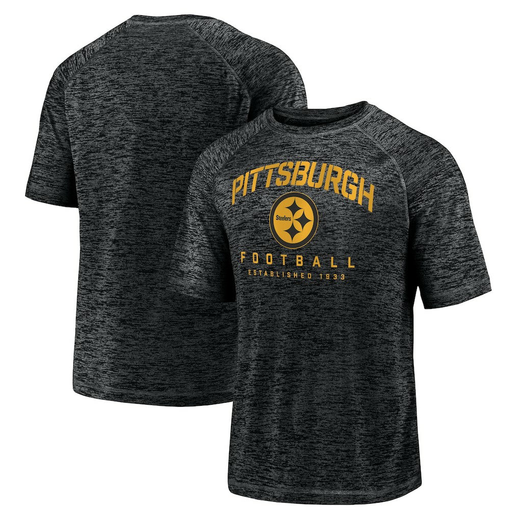 Pittsburgh Steelers Shade Battle Ready Raglan Space-Dye T-Shirt - Black on sale