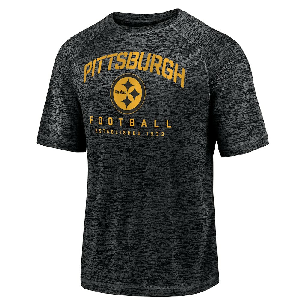 Pittsburgh Steelers Shade Battle Ready Raglan Space-Dye T-Shirt - Black on sale