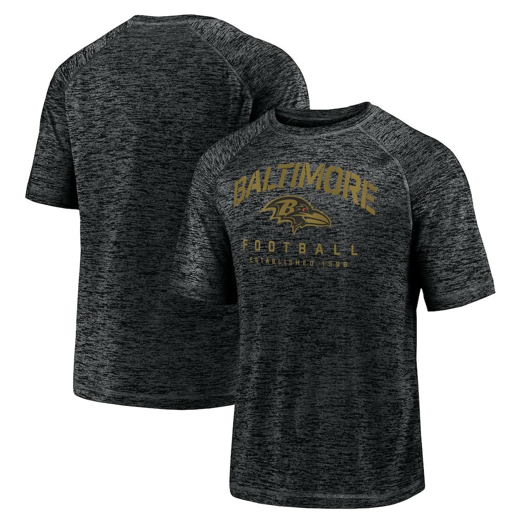 Baltimore Ravens Shade Battle Ready Raglan Space-Dye T-Shirt - Black discount