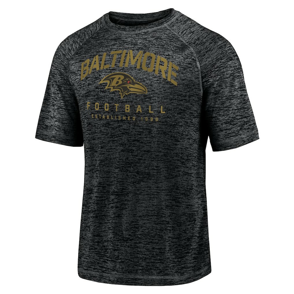 Baltimore Ravens Shade Battle Ready Raglan Space-Dye T-Shirt - Black discount