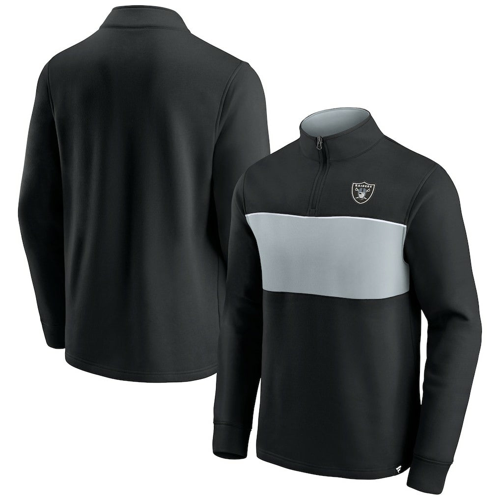 Las Vegas Raiders Block Party Quarter-Zip Jacket - Black/Silver outlet