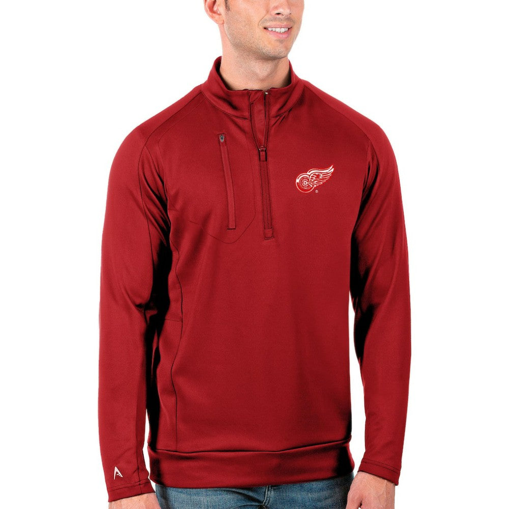 Detroit Red Wings Antigua Generation Quarter-Zip Pullover Jacket Red