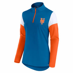 New York Mets Women's Authentic Fleece Quarter-Zip Jacket - Royal/Orange
