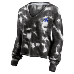 Chicago White Sox Women's Tie-Dye V-Neck Pullover Cropped Tee - White/Black