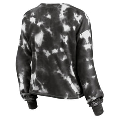 Chicago White Sox Women's Tie-Dye V-Neck Pullover Cropped Tee - White/Black