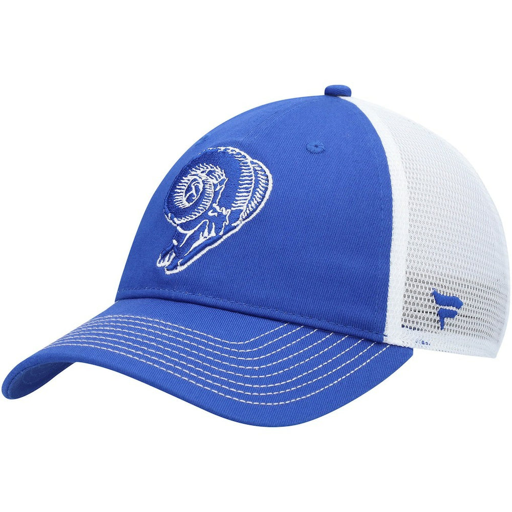 Los Angeles Rams Fundamental Vintage Trucker Unstructured Adjustable Hat - Royal/White online
