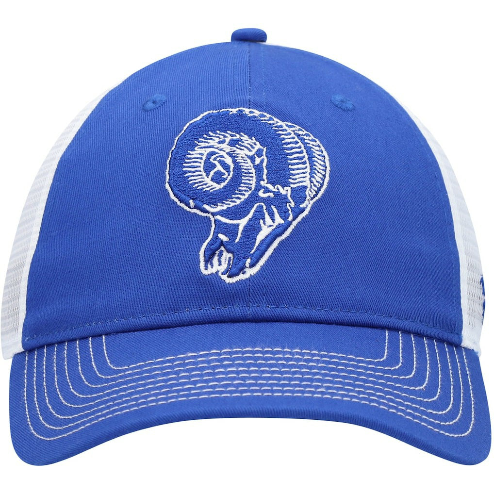 Los Angeles Rams Fundamental Vintage Trucker Unstructured Adjustable Hat - Royal/White online