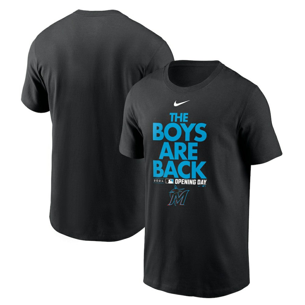 Miami Marlins 2021 Opening Day Phrase T-Shirt - Black | Nike