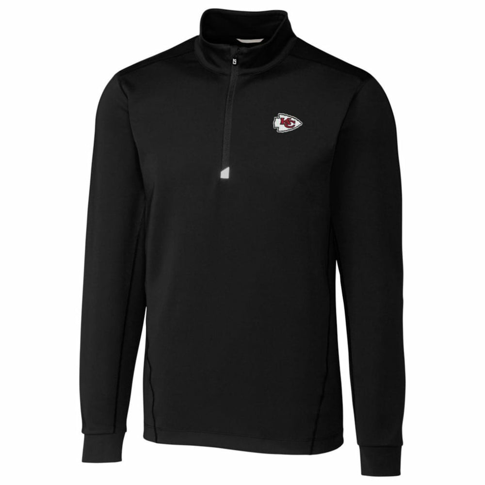 Kansas City Chiefs Cutter & Buck Traverse Quarter-Zip Pullover Jacket - Black cheap